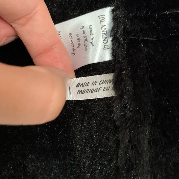 BLANK NYC Chassin Faux Leather Faux Shearling Drape Vest - Picture 6 of 7